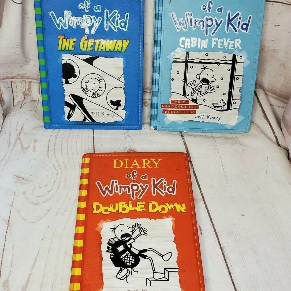3 Diary Of A Wimpy Kid Book The Getaway Cabin Fever & Double Down By Jeff Kinney